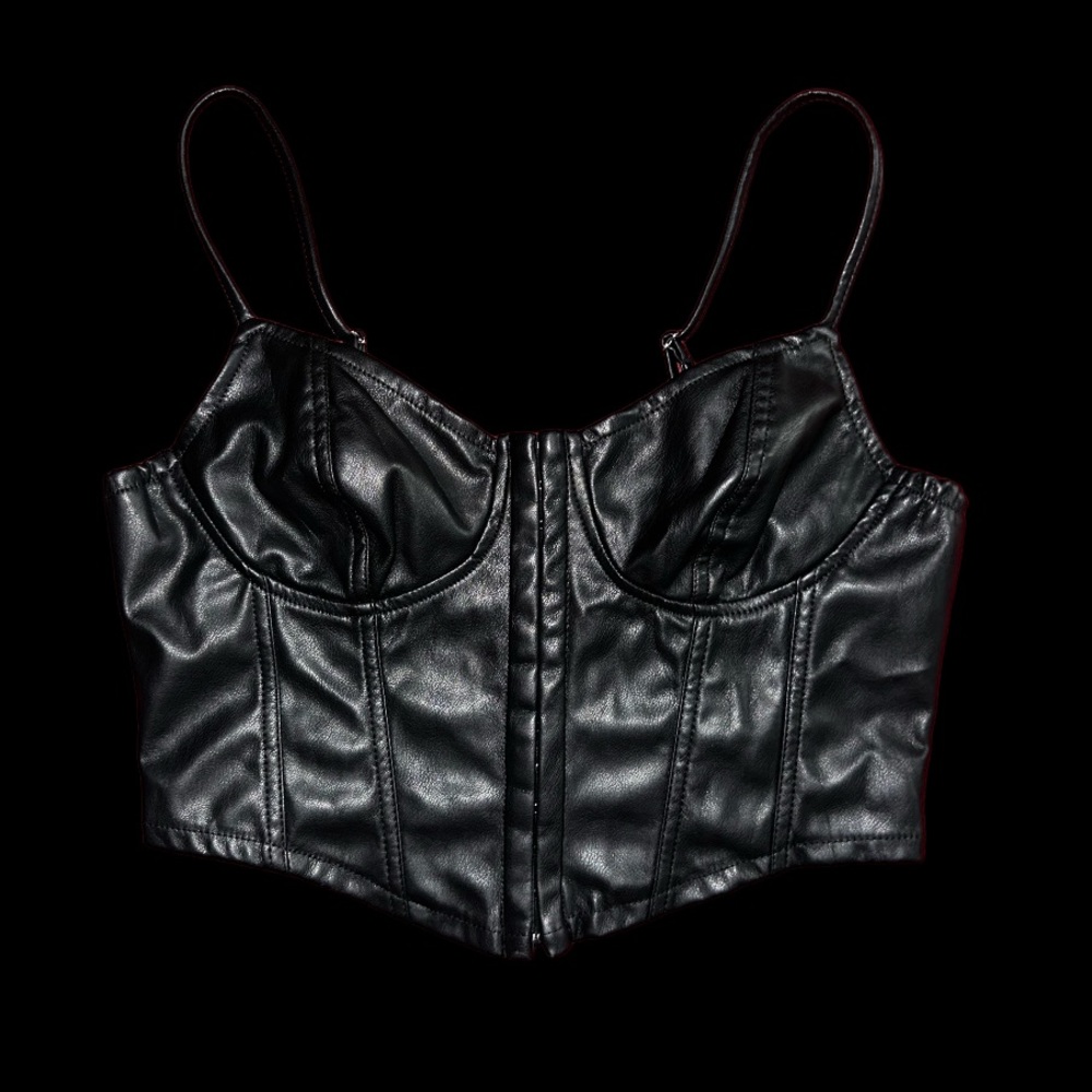 Black corset tank top crop top